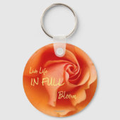 Apricot Peach Rose Blume Nah Up Foto Schlüsselanhänger (Vorderseite)