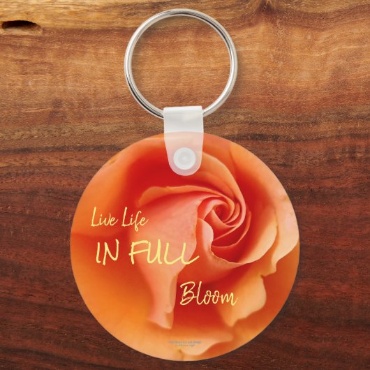 Apricot Peach Rose Blume Nah Up Foto Schlüsselanhänger (Vorderseite)