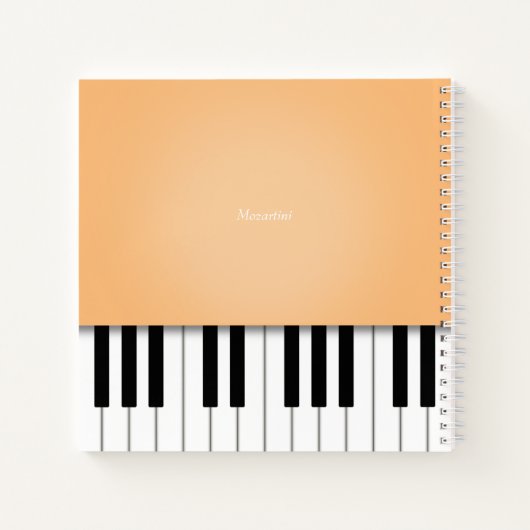 Apricot Piano Music Keyboard Personalisiert Notizblock (Rückseite)
