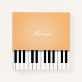 Apricot Piano Music Keyboard Personalisiert Notizblock (Vorderseite)