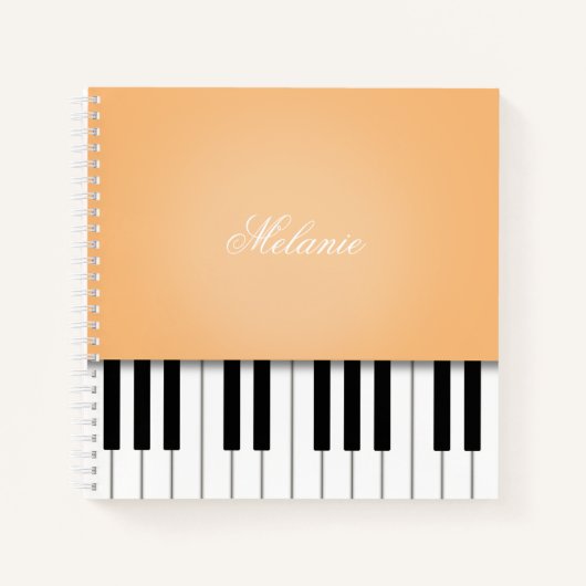 Apricot Piano Music Keyboard Personalisiert Notizblock (Vorderseite)