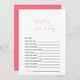 Apricot Pink Babydusche Wünsche für das Baby Einladung