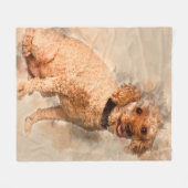 Apricot Poodle 7 Jahre alt - Niedliches Lover Gesc Fleecedecke (Vorderseite (Horizontal))