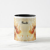Apricot Poodle Dog Impressionistischer Paint Tasse (Zentrum)