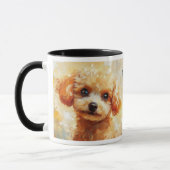 Apricot Poodle Dog Impressionistischer Paint Tasse (Links)