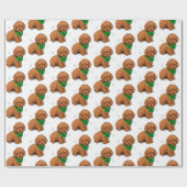 Apricot Poodle in einem weihnachtlichen Wrapping P Geschenkpapier (Flach)