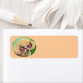 Apricot Poodle in Sonnenbrille Anschrift Labels (Insitu)
