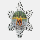 Apricot Poodle - individualisierbares Geschenk Schneeflocken Zinn-Ornament (Rechts)