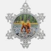 Apricot Poodle - individualisierbares Geschenk Schneeflocken Zinn-Ornament (Vorderseite)