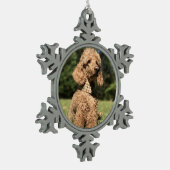 Apricot Poodle individuell anpassbar Schneeflocken Zinn-Ornament (Links)