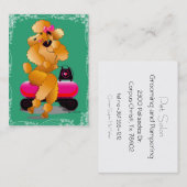 Apricot Poodle Retro Telefon Visitenkarte (Vorne/Hinten)