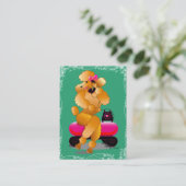 Apricot Poodle Retro Telefon Visitenkarte (Stehend Vorderseite)