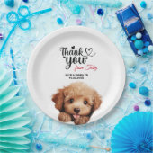 Apricot Poodle Wedding Vielen Dank Pappteller (Party)