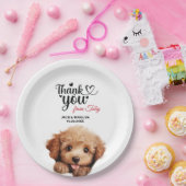 Apricot Poodle Wedding Vielen Dank Pappteller (Party)