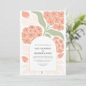 Apricot Pop Abstract Floral Modern Spring Wedding Einladung (Stehend Vorderseite)