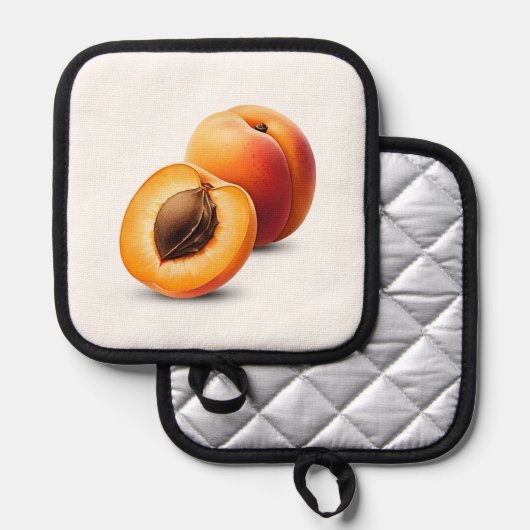 Apricot Pot Holders Topflappen (Vorderseite/Rückseite)