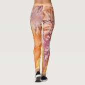 Apricot Rose Abstract Design Leggings (Rückseite)