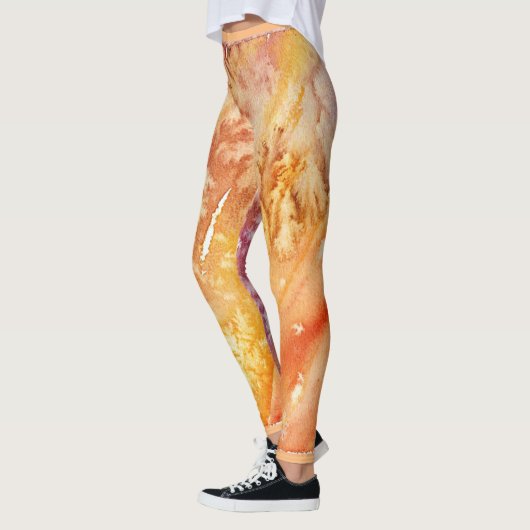 Apricot Rose Abstract Design Leggings (Links)