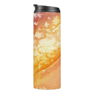 Apricot Rose Abstract Design Thermosbecher