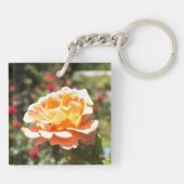 Apricot-Rose Akryllischer Schlüsselanhänger (Rückseite)