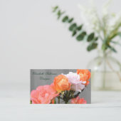Apricot Rose Blumenbeauty Design Personal Visitenkarte (Stehend Vorderseite)