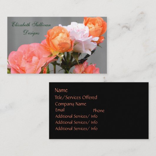 Apricot Rose Blumenbeauty Design Personal Visitenkarte (Vorne/Hinten)