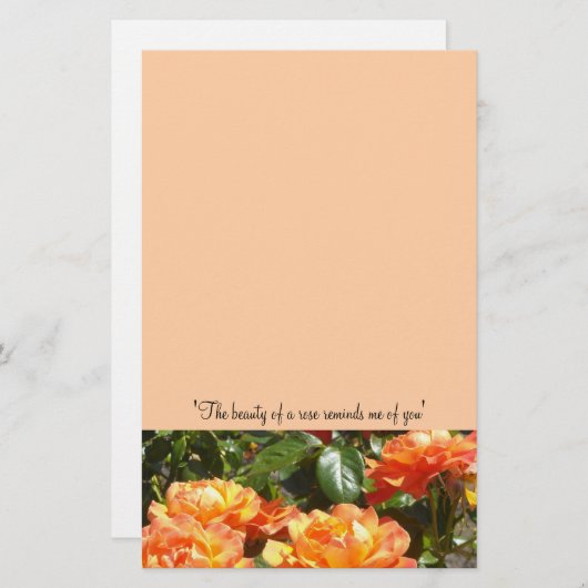 Apricot-Rose Briefpapier (Vorne/Hinten)