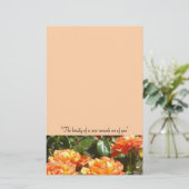 Apricot-Rose Briefpapier (Stehend Vorderseite)