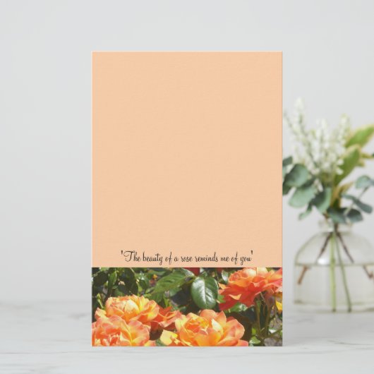 Apricot-Rose Briefpapier (Stehend Vorderseite)