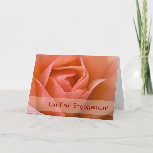 Apricot Rose • Engagement Congratulation Card Karte (Vorderseite)
