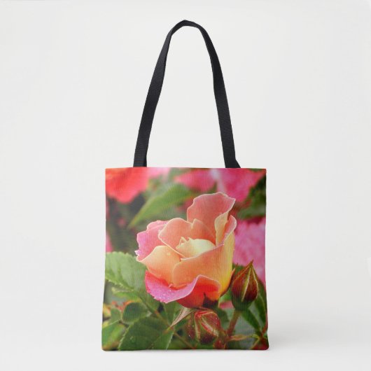 Apricot Rose Tote Bag Tasche (Vorderseite)