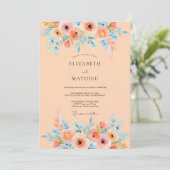 Apricot Serene Watercolor Wedding Einladung (Stehend Vorderseite)
