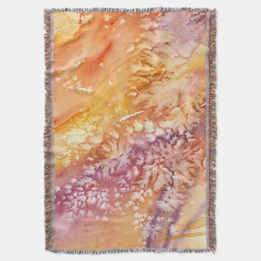 APRICOT SORBET Abstrakte Wasserfarbe Decke (Vorderseite Vertikal)