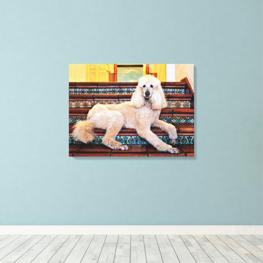 Apricot Standard Poodle - Bocelli Leinwanddruck (Insitu (Holzboden))