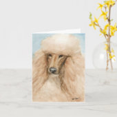 Apricot Standard Poodle Dog Art Note Card Karte (Gelbe Blume)