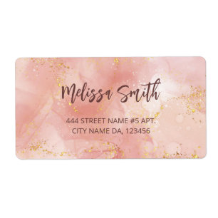 Apricot Tintenfarben Gold Agate Scan QR Code