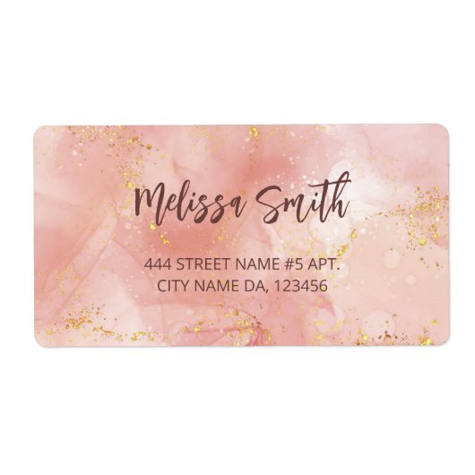 Apricot Tintenfarben Gold Agate Scan QR Code (Vorne)