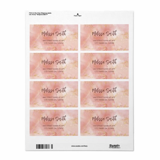 Apricot Tintenfarben Gold Agate Scan QR Code (Vorne)