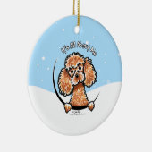 Apricot Toy Poodle alles rund um mich Weihnachten Keramik Ornament (Rechts)