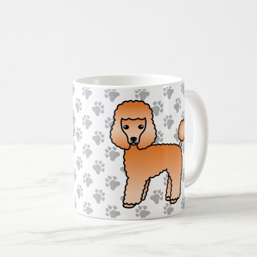 Apricot Toy Poodle Niedlicher Cartoon Dog Kaffeetasse (VorderseiteRechts)
