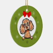 Apricot Toy Poodle Weihnachtsklassiker Keramikornament (Rechts)