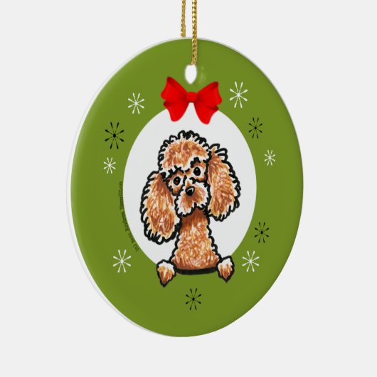 Apricot Toy Poodle Weihnachtsklassiker Keramikornament (Rechts)
