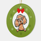 Apricot Toy Poodle Weihnachtsklassiker Keramikornament (Links)