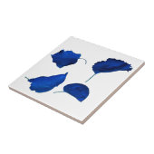 Apricot Tree Dark Royal Blue Blätter Fliese (Seite)