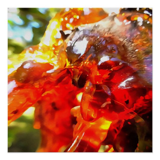 Apricot Tree Leaked Resin Abstrakt Abstrakt Painti Poster (Vorderseite)