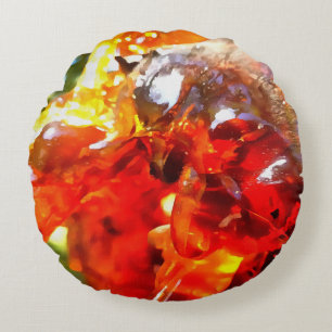 Apricot Tree Leaked Resin Abstrakt Abstrakt Painti Rundes Kissen