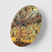 Apricot Trees in Blossom von Vincent van Gogh Runde Wanduhr (Winkel)