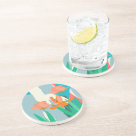 Apricot Tulips Künstlerische Moderne Farbblöcke Fr Getränkeuntersetzer