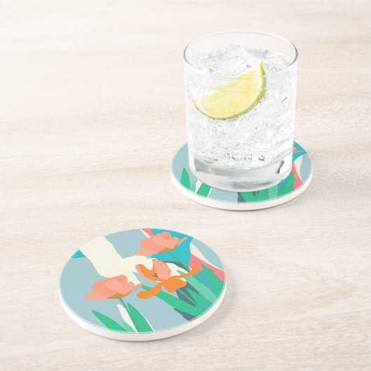 Apricot Tulips Künstlerische Moderne Farbblöcke Fr Getränkeuntersetzer (Seite)