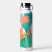 Apricot Tulips Künstlerische Moderne Farbblöcke Fr Trinkflasche (Rückseite)